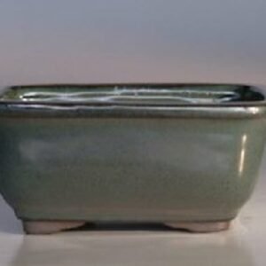 Green Ceramic Bonsai Pot - Rectangle6" x 5" x 3"
