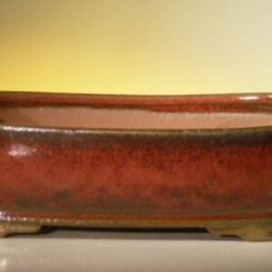 Parisian Red Ceramic Bonsai Pot - Rectangle10.5" x 8.0" x 3.5"