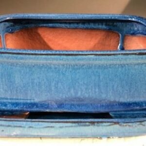 Blue Ceramic Bonsai Pot - RectangleWith Humidity Drip Tray7" x 5.5" x