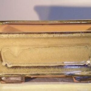 Olive Green Ceramic Bonsai Pot - Rectangle 10" x 8" x 4"