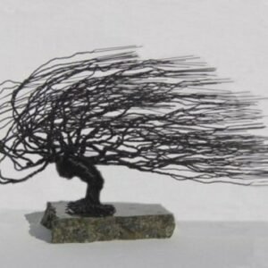 Wire Bonsai Tree Sculpture - Windswept  Style